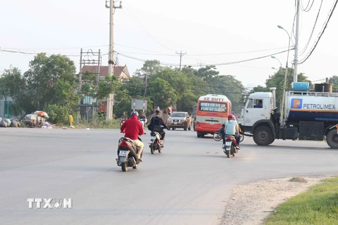 Điểm đen tai nạn giao thông tại ngã tư Lê Viết Thuật (Nghệ An). (Ảnh: Nguyễn Oanh/TTXVN)