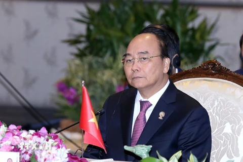 Thủ tướng Nguyễn Xuân Phúc tại phiên họp. (Ảnh: Thống Nhất/TTXVN)