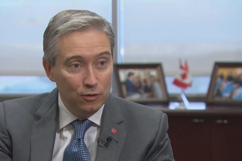 Ngoại trưởng Canada François-Philippe Champagne. (Ảnh: Radio-Canada)
