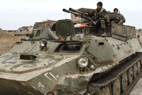 Binh sĩ Syria được triển khai tại khu vực Idlib. (Ảnh: AFP/ TTXVN)
