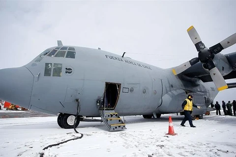 Máy bay của không quân Chile tại Bắc Cực. (Ảnh: AFP)