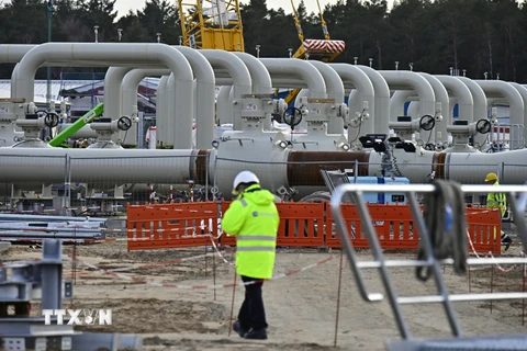 Công trình xây dựng đường ống dẫn khí "Dòng chảy phương Bắc 2". (Ảnh: AFP/TTXVN)