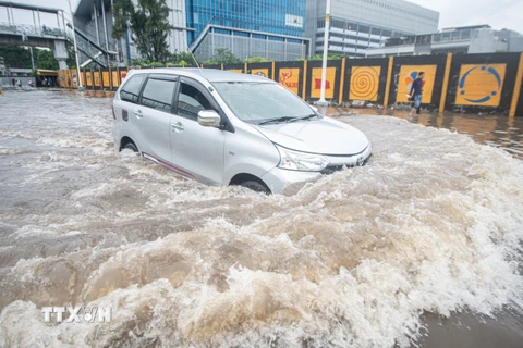Lũ lụt nghiêm trọng tại Jakarta. (Ảnh: THX/TTXVN)