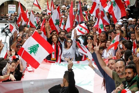 Biểu tình ở Liban. (Ảnh: Reuters)