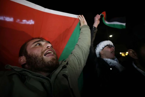 Người dân Palestine phản đối Kế hoạch hòa bình Trung Đông của Mỹ. (Ảnh: Reuters)