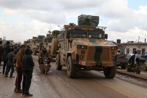 Đoàn xe quân sự Thổ Nhĩ Kỳ tại Idlib. (Ảnh: AFP)