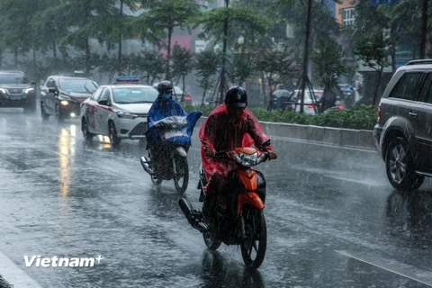Hà Nội chuẩn bị đón mưa dông mạnh. (Ảnh minh họa: Minh Sơn/Vietnam+)