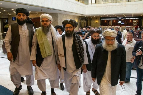 Phái đoàn Taliban tham gia hòa đàm. (Ảnh: Sayhoon)