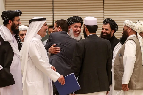 Phái đoàn Afghanistan tham gia hòa đàm tại Qatar hồi tháng 8/2019. (Ảnh: AFP)