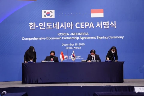 Lễ ký kết IK-CEPA. (Ảnh: IST)