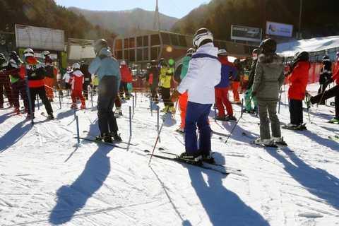 Hàn Quốc chuẩn bị đóng cửa các khu trượt tuyết. (Ảnh: Yonhap)