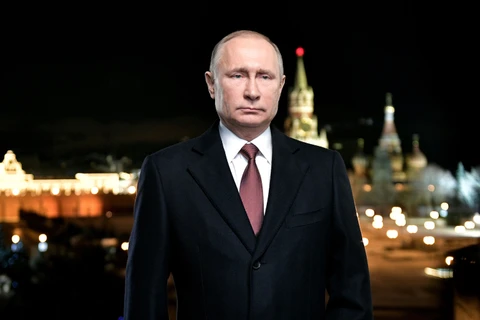 Tổng thống Putin đọc thông điệp nhân dịp Năm mới. (Ảnh: AFP/Getty)