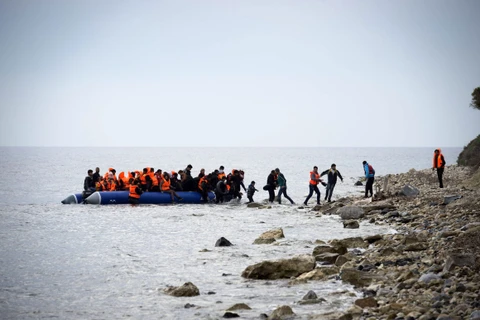 Người tị nạn trên đảo Lesbos của Hy Lạp. (Ảnh: Getty)