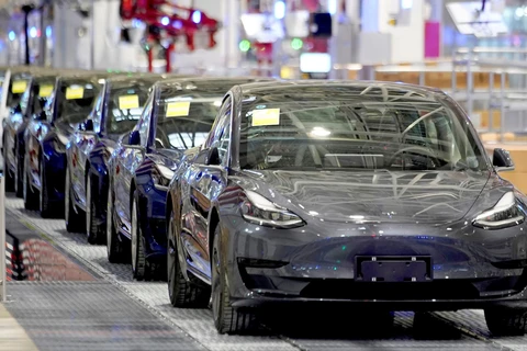 Nhà máy của hãng xe điện Tesla tại Thượng Hải. (Ảnh: Reuters)