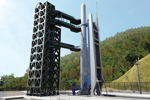Mô hình tên lửa Nuri do Hàn Quốc sản xuất. (Ảnh: Wikipedia)