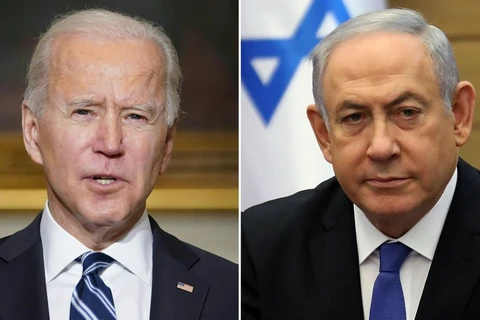 Tổng thống Mỹ Joe Biden và Thủ tướng Israel Benjamin Netanyahu. (Ảnh: CNN)