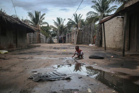 Thị trấn Palma tan hoang sau vụ tấn công của IS. (Ảnh: Getty)