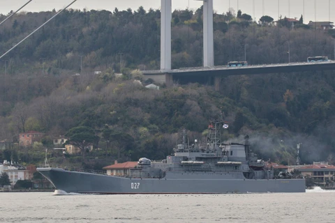 Tàu đổ bộ Kondopoga của Hải quân Nga. (Ảnh: Reuters)