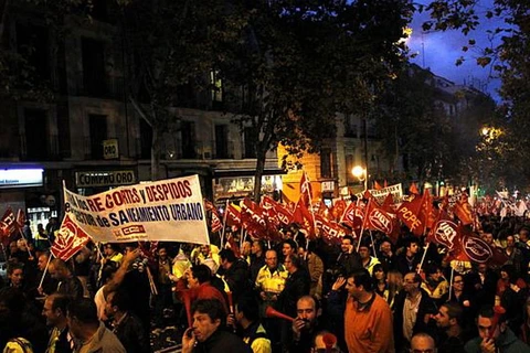 Công nhân vệ sinh tổ chức bãi công tại Thủ đô Madrid