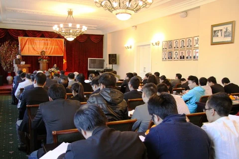 Hội nghị triển khai công tác Đảng năm 2014 của Đảng ủy Việt Nam tại Liên bang Nga. (Ảnh: Duy Trinh/Vietnam+)