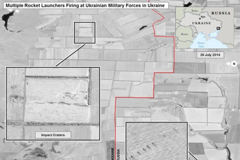 Nga: Mỹ đưa ra hình ảnh vệ tinh giả về vụ pháo kích vào Ukraine