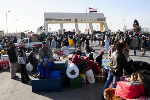 Hàng nghìn kiều dân Ai Cập ồ ạt sơ tán khỏi Libya do chiến sự