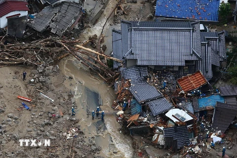 [Photo] Quang cảnh hoang tàn sau vụ sạt lở đất ở Nhật Bản