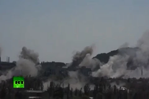 Thành phố Gorlovka bị pháo kích dữ dội. (Nguồn: RT)