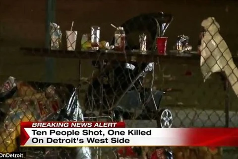 Hiện trường vụ xả súng tại một bữa tiệc ở thành phố Detroit. (Nguồn: Clickondetroit)