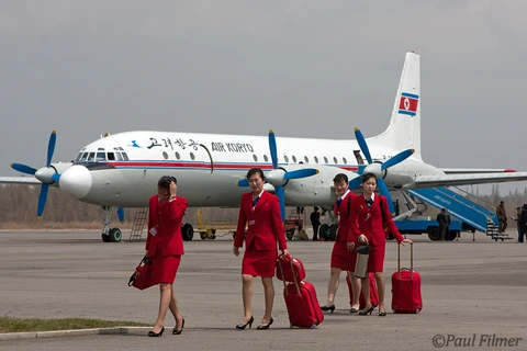 Những nữ tiếp viên của hãng hàng không hàng đầu Triều Tiên Air Koryo. (Nguồn: airlinereporter.com)
