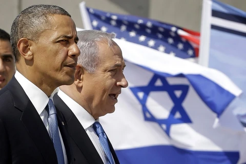 Tổng thống Mỹ Barack Obama và Thủ tướng Israel Benjamin Netanyahu. (Nguồn: latimes.com)