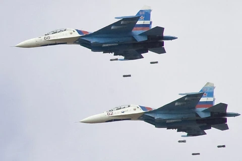 Máy bay chiến đấu của Nga tiến hành không kích. (Ảnh: Reuters)