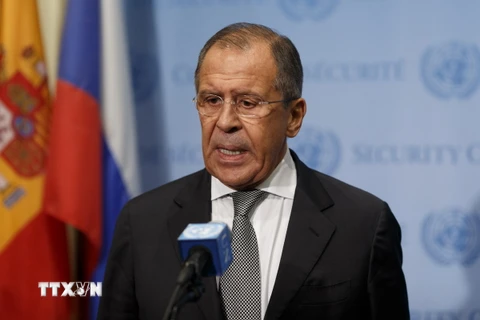 Ngoại trưởng Nga Sergei Lavrov bác bỏ thông tin Nga dùng Syria để giảm sự chú ý vào Ukraine. (Ảnh: THX/TTXVN)