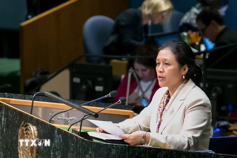 Đại sứ Nguyễn Phương Nga phát biểu tại một phiên họp của Liên hợp quốc. (Nguồn: TTXVN)