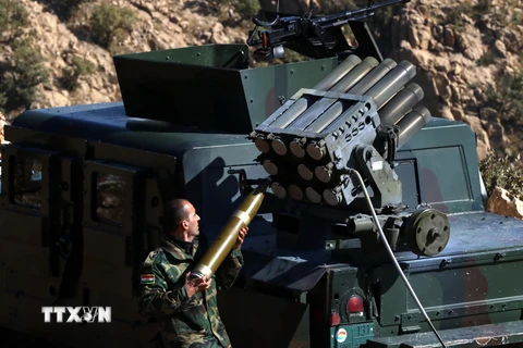 Lực lượng người Kurd tham gia chiến dịch ở Sinjar ngày 12/11. (Ảnh: AFP/TTXVN)