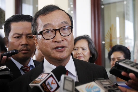 Chủ tịch đảng CNRP Sam Rainsy. (Ảnh: AP)
