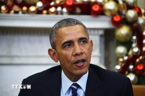 Tổng thống Mỹ Barack Obama phát biểu tại Nhà Trắng ngày 3/12. (Ảnh: AFP/TTXVN)