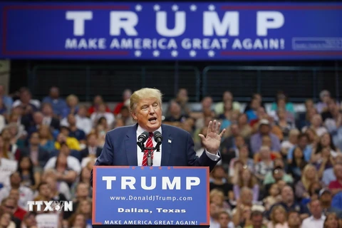 Ứng cử viên của Đảng Cộng hòa trong cuộc bầu cử tổng thống Mỹ năm 2016 Donald Trump. (Ảnh: AFP/TTXVN)