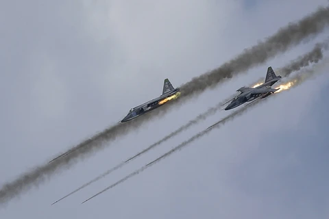 Máy bay Nga không kích mục tiêu. (Ảnh: Reuters)
