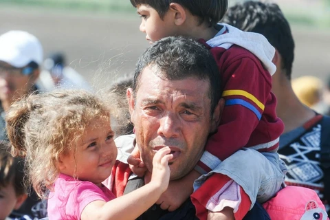Người tị nạn Syria tại biên giới Hungary-Serbia. (Nguồn: ZUMA Press)