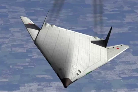 Mẫu thiết kế của loại máy bay ném bom chiến lược tầm xa PAK DA của Nga. (Nguồn: youtube.com)
