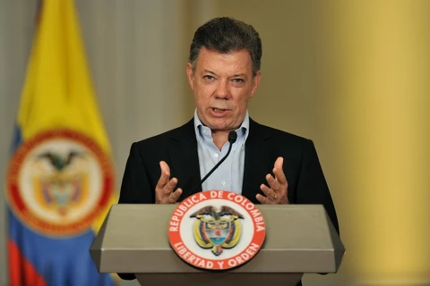 Tổng thống Colombia Juan Manuel Santos. (Ảnh: AFP) 