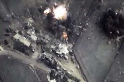 Máy bay Nga không kích một mục tiêu ở Syria. (Nguồn: AP)