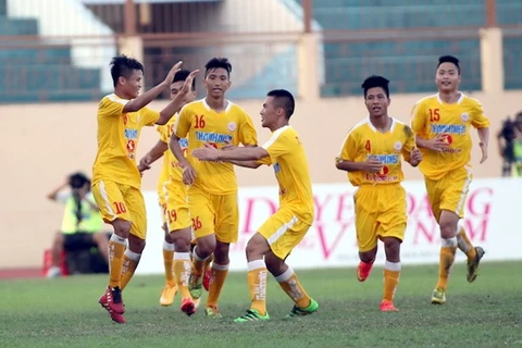 Các cầu thủ U19 Hà Nội T&T ăn mừng chiến thắng. (Nguồn: vff.org.vn)