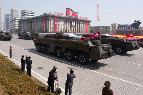 Tên lửa đạn đạo tầm trung Musudan của Triều Tiên. (Nguồn: AFP)