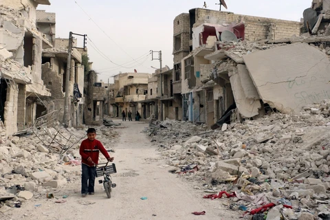 Cơ sở hạ tầng của Syria đã bị tàn phá nghiêm trọng do ​giao tranh. (Nguồn: Getty Images)
