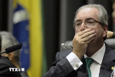Ông Eduardo Cunha trong một phiên họp Quốc hội ở Brasilia ngày 17/3. (Nguồn: AFP/TTXVN)
