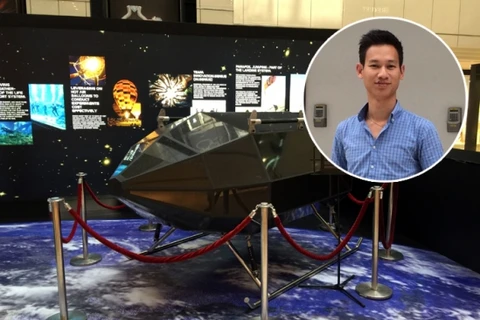 Mô hình phi thuyền không gian do nhóm kỹ sư của Việt Nam chế tạo. (Ảnh chụp màn hình)