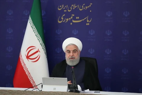 Tổng thống Iran Hassan Rouhani phát biểu tại cuộc họp nội các ở Tehran, ngày 8/4/2020. (Ảnh: AFP/TTXVN)