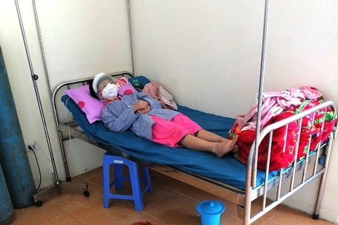 Bệnh nhân COVID-19 số 268 đang được điều trị ở khu cách ly Bệnh viện Đa khoa huyện Đồng Văn (Hà Giang). (Ảnh: TTXVN phát)